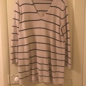 Striped Tunic Length Sweater (XXL)